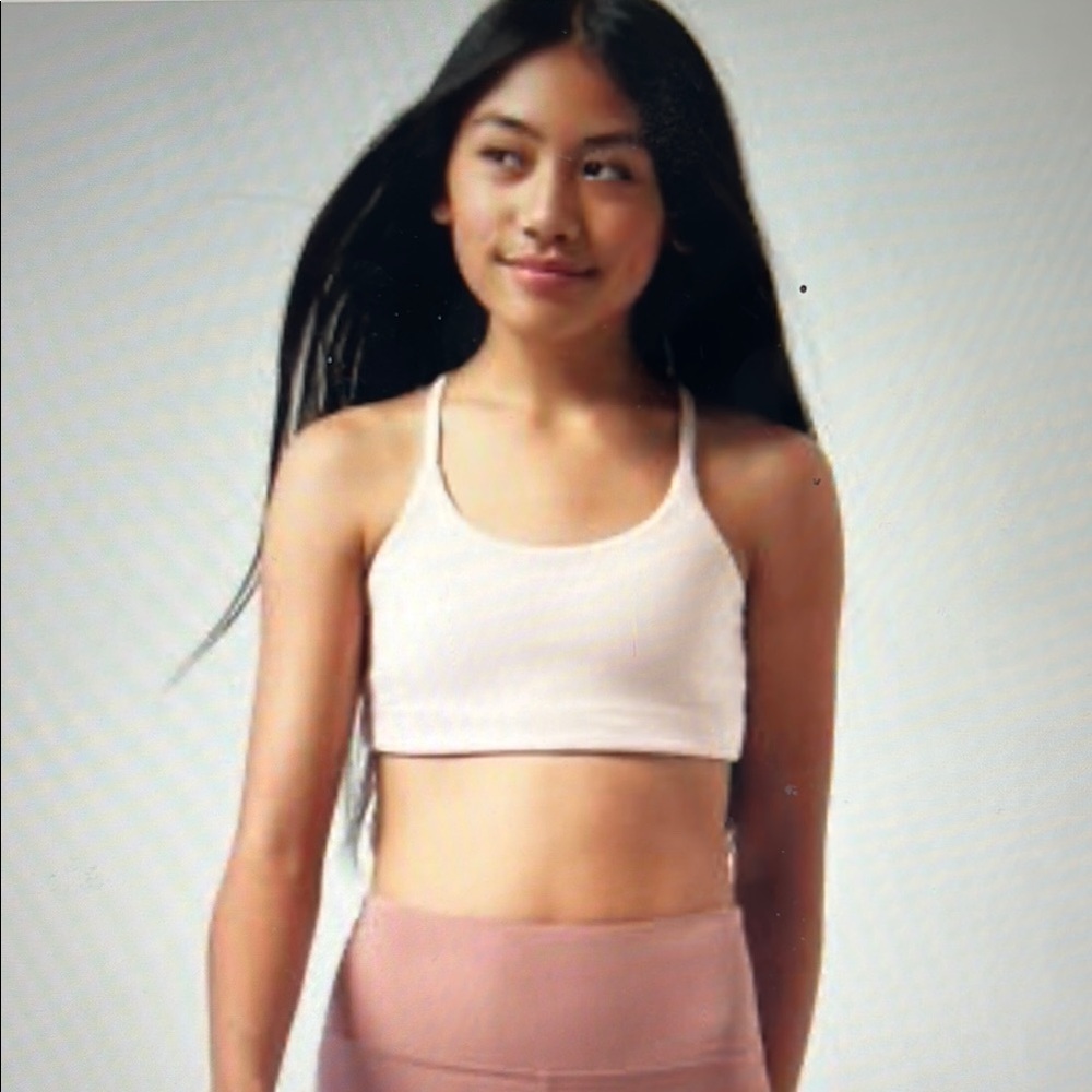 ATHLETA GIRL TAKE IT EASY BRA” Light pink hair tie, size 6 New
